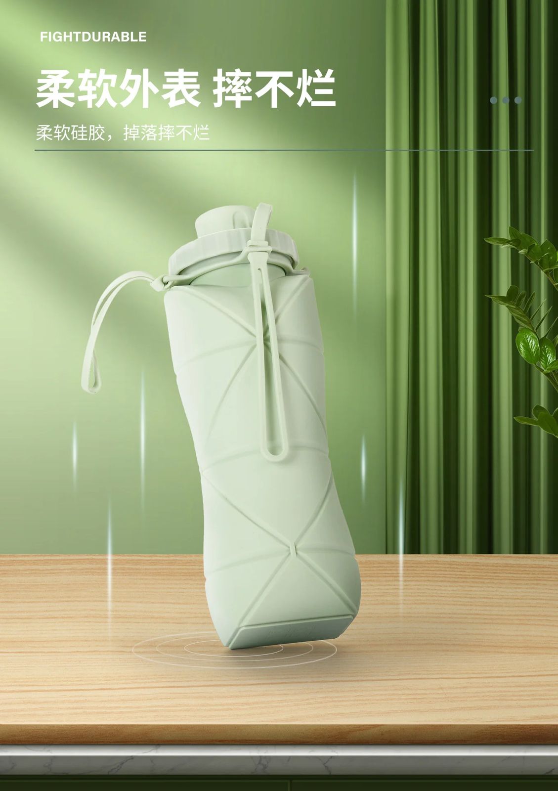 600ML Collapsible Water Bottle Food Grade Leakproof Reusable Portable Folding Outdoor Camping Cycling Gym Fitness Sports Travel Drinking Cup