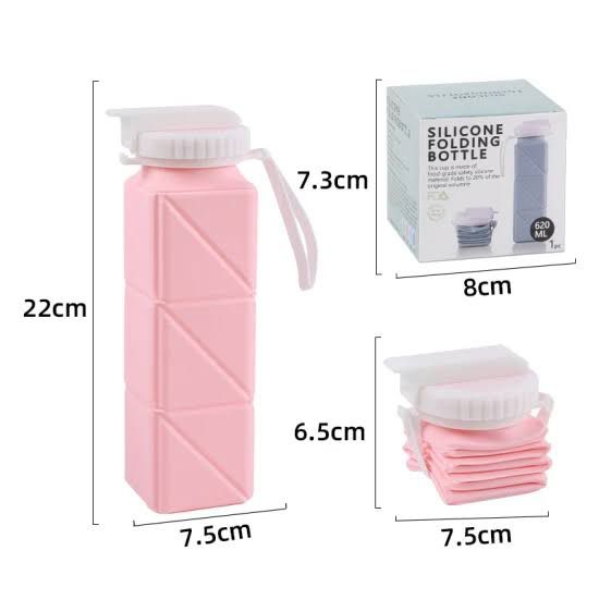 600ML Collapsible Water Bottle Food Grade Leakproof Reusable Portable Folding Outdoor Camping Cycling Gym Fitness Sports Travel Drinking Cup
