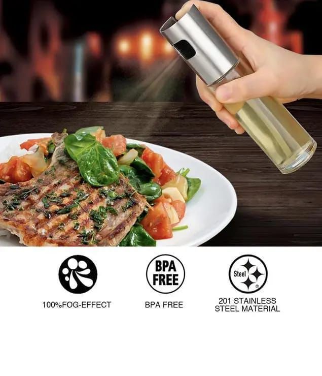 Olive Oil Sprayer Oil Dispenser, Vinegar Soy Sauce Mister Bottle for BBQ, Grilling, Kitchen, Cooking, Salad, Bread Baking, Frying (100 ML)