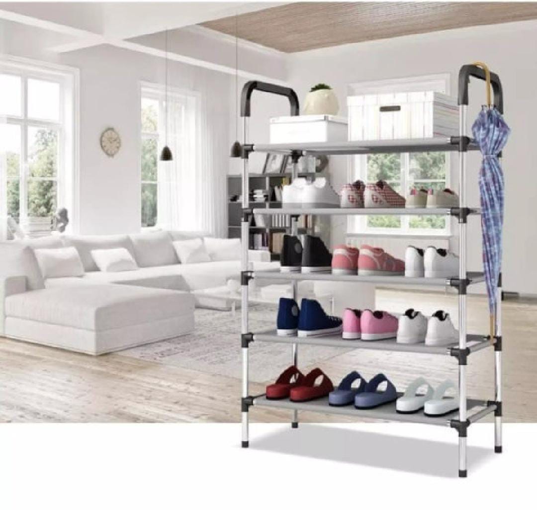 Simple Shoe Rack Iron Easy to Install Shoe Shelf Entryway Shoe Organizer Space Saver Home Dorm Small Shoe Cabinet