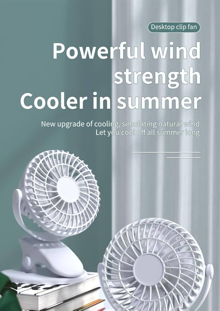 Rechargeable Portable Electric Fan 720° Rotating Clip Fan Night Light Air Cooler Outdoor Camping Small Fan Ventilator