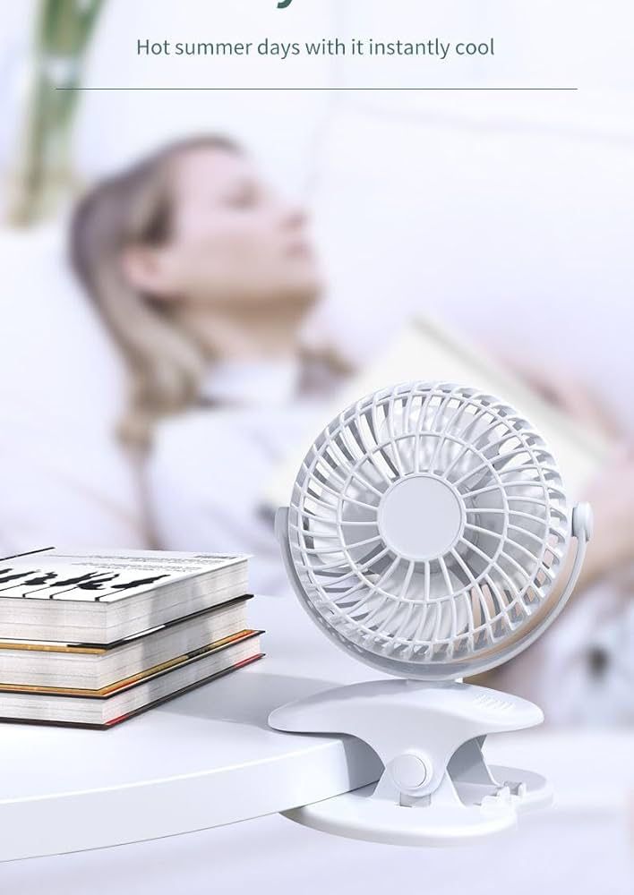 Rechargeable Portable Electric Fan 720° Rotating Clip Fan Night Light Air Cooler Outdoor Camping Small Fan Ventilator