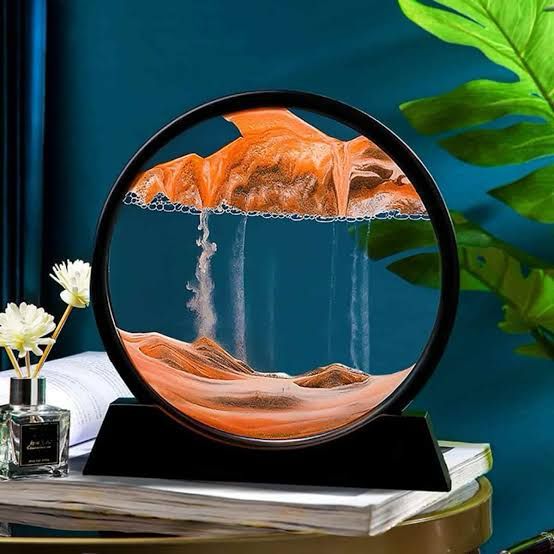 Grace High Quality Living Room Ornament Relieve Stress Home Decor Glass 3D Sand Painting Hourglass Ornaments Quicksand Art