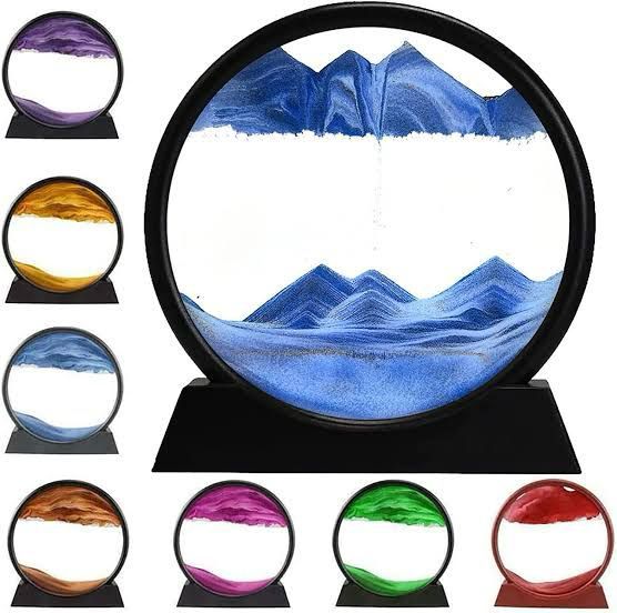 Grace High Quality Living Room Ornament Relieve Stress Home Decor Glass 3D Sand Painting Hourglass Ornaments Quicksand Art