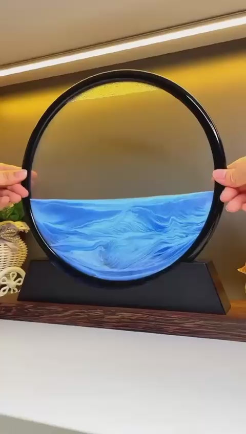 Grace High Quality Living Room Ornament Relieve Stress Home Decor Glass 3D Sand Painting Hourglass Ornaments Quicksand Art