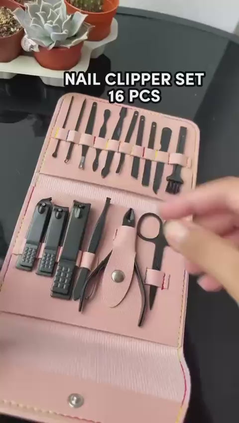 Manicure Set Portable Home Nail Clipper With Ingrown Nails Clippers And Cuticle Remover, High-end Foot And Nail Care Tool (16pcs)